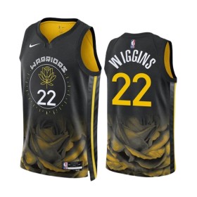 Män Golden State Warriors Tröja Andrew Wiggins 22 Nike 2022-23 City Edition Svart Swingman